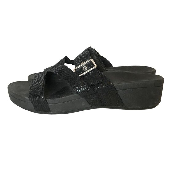 Vionic Skylar Orthoheel Womens Size 10 Black Slide Buckle Comfort Sandals - Picture 1 of 8